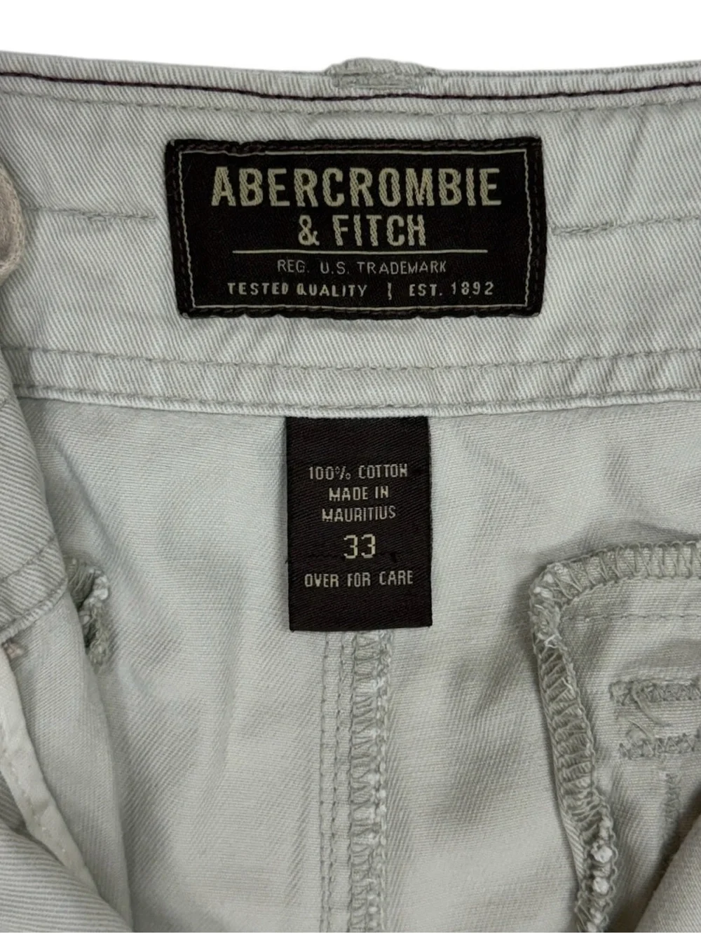 Vintage Abercrombie & Fitch Military Cargo Shorts Men 33 Beige Paratrooper Baggy